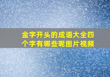 金字开头的成语大全四个字有哪些呢图片视频