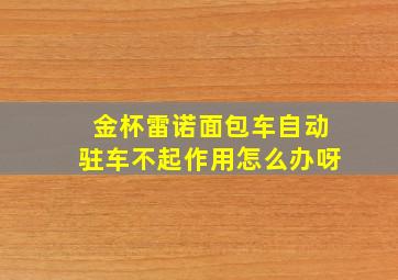 金杯雷诺面包车自动驻车不起作用怎么办呀