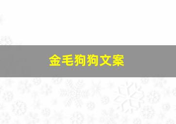 金毛狗狗文案