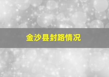 金沙县封路情况