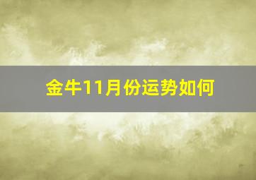 金牛11月份运势如何