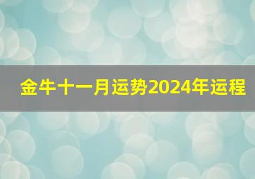 金牛十一月运势2024年运程