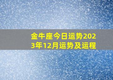 金牛座今日运势2023年12月运势及运程