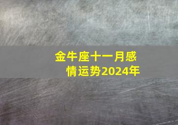 金牛座十一月感情运势2024年