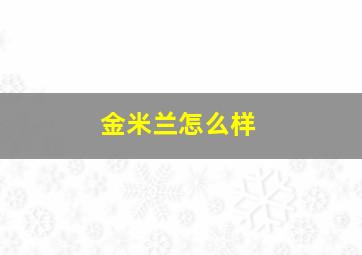 金米兰怎么样