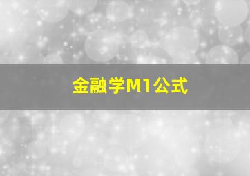 金融学M1公式