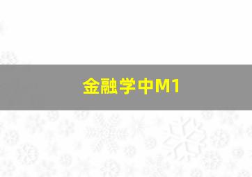 金融学中M1