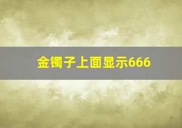 金镯子上面显示666