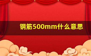 钢筋500mm什么意思