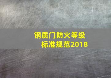 钢质门防火等级标准规范2018