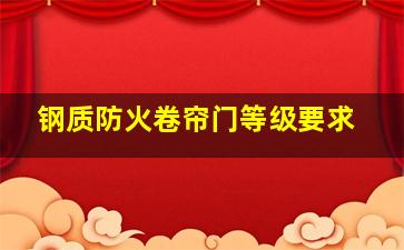 钢质防火卷帘门等级要求