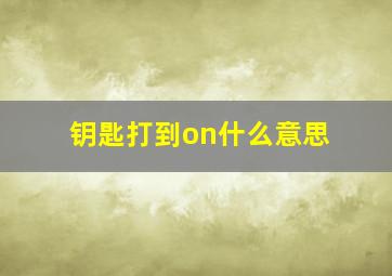 钥匙打到on什么意思