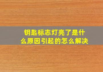 钥匙标志灯亮了是什么原因引起的怎么解决