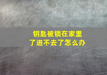 钥匙被锁在家里了进不去了怎么办