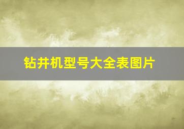 钻井机型号大全表图片