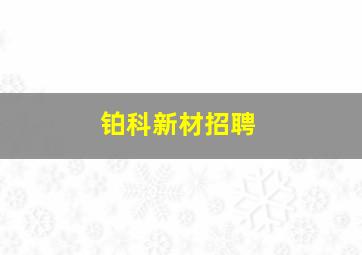 铂科新材招聘