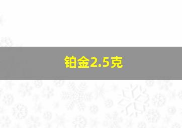 铂金2.5克