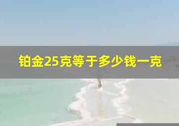 铂金25克等于多少钱一克