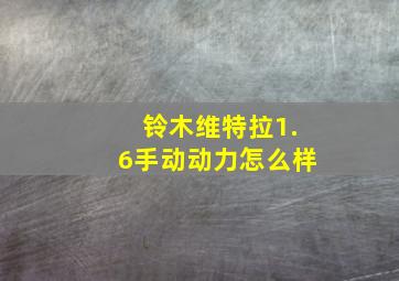 铃木维特拉1.6手动动力怎么样