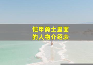 铠甲勇士里面的人物介绍表