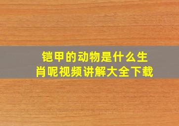 铠甲的动物是什么生肖呢视频讲解大全下载