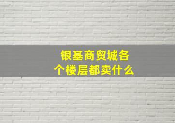 银基商贸城各个楼层都卖什么