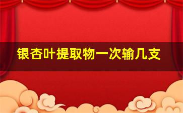 银杏叶提取物一次输几支