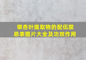 银杏叶提取物的配伍禁忌表图片大全及功效作用