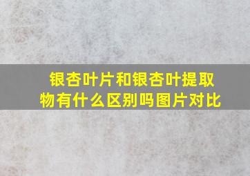 银杏叶片和银杏叶提取物有什么区别吗图片对比