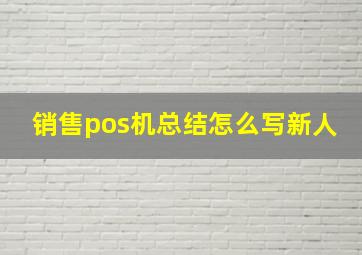 销售pos机总结怎么写新人