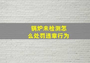 锅炉未检测怎么处罚违章行为