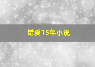 错爱15年小说