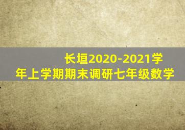 长垣2020-2021学年上学期期末调研七年级数学