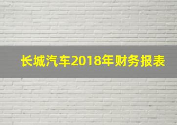 长城汽车2018年财务报表