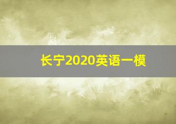 长宁2020英语一模