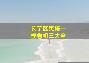 长宁区英语一模卷初三大全