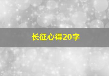 长征心得20字