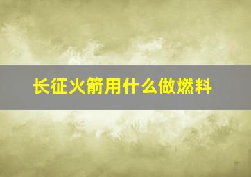 长征火箭用什么做燃料