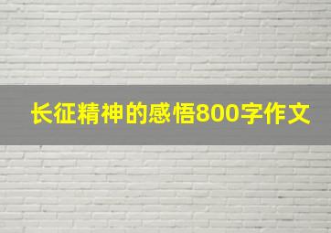 长征精神的感悟800字作文