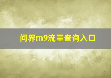 问界m9流量查询入口