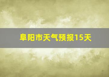 阜阳市天气预报15天