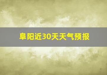 阜阳近30天天气预报