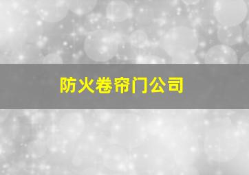 防火卷帘门公司