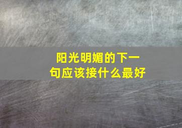 阳光明媚的下一句应该接什么最好