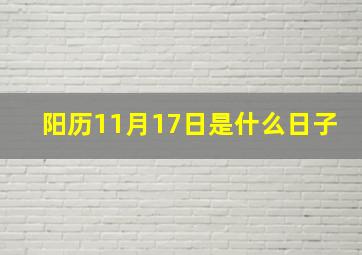 阳历11月17日是什么日子