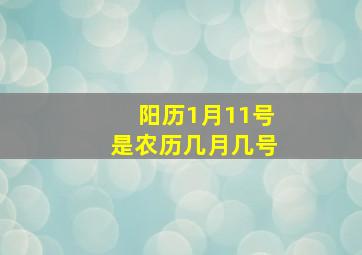 阳历1月11号是农历几月几号