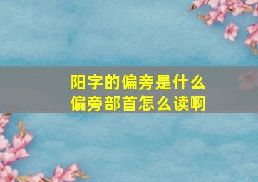 阳字的偏旁是什么偏旁部首怎么读啊