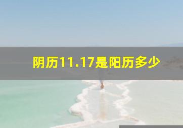 阴历11.17是阳历多少