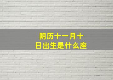 阴历十一月十日出生是什么座