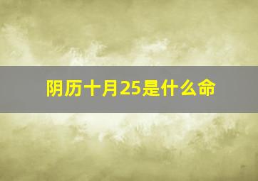 阴历十月25是什么命